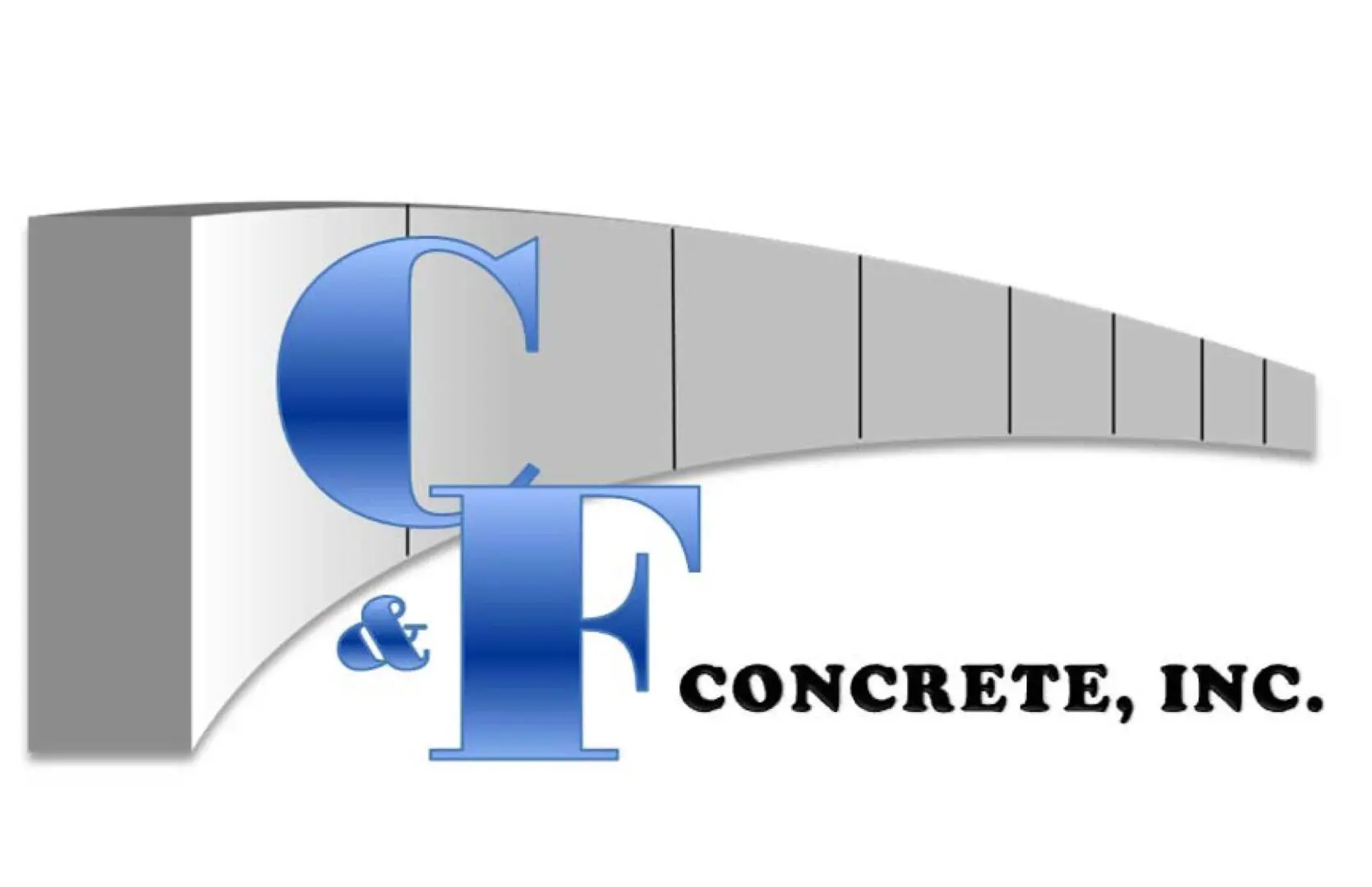 Logo of C&F Concrete, Inc. featuring large blue letters "C&F" in front of a curved grey structure. Logo of C&F Concrete, Inc. featuring large blue letters "C&F" in front of a curved grey structure.